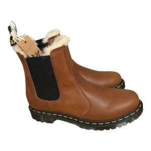 Dr. Martens Brown Ankle Boots with Fur Lining